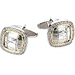 Sterling Silver and 14K Yellow Gold Diamond Cufflinks