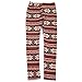 HDE Women Winter Knit Leggings Fleece Line Nordic Design Thermal Insulated Pants (White Poinsettia, Medium)
