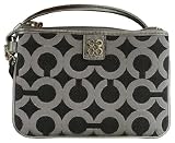 Coach Julia Op Art Small Wristlet Gunmetal Black