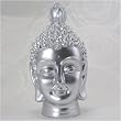 Silver Resin Buddha Head Statue - Free Shipping