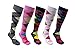 Socks n Socks-Womens 5 & 2 Pair Luxury Cotton Colorful Cool Fun Knee high Socks