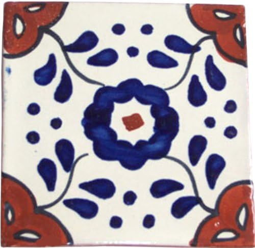 12 Hand Painted Talavera Mexican Tiles 4"x4" Spanish Influence