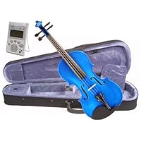 Music Basics Violin Complete Kit with Free Tuner - Blue 3/4 Size (VLN-12-Blue 3/4)