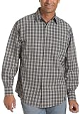IZOD Mens Long Sleeve Corded Poplin Plaid Woven Shirt