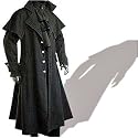 Gothic Mittelalter Kutschermantel, Baumwolle, schwarz, Größen M -XXXL
