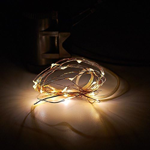 2M 20 LED AA Battery Powered Flexible LED Strings String Wire Light Starry Fairy String Lights Mini LED Strands Lights For Bicycle Wheel Lighting - Warm White