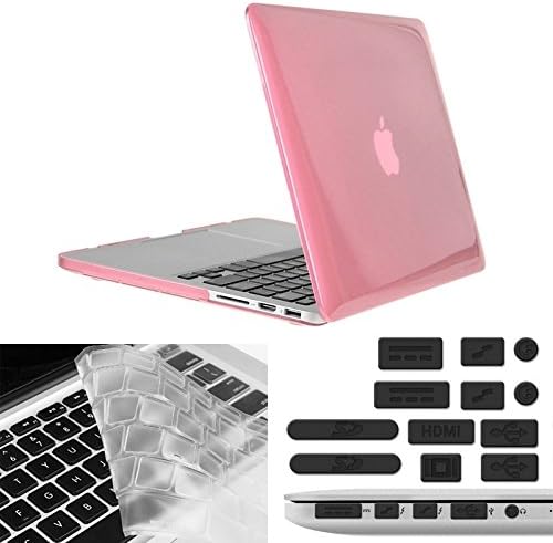Mac Bags &amp; Covers, ENKAY Hat-Prince 3 in 1 Crystal Hard Shell Plastic Protective Case with Keyboard Guard &amp;PortDust Plug for Macbook Pro Retina 13.3 inch ( Color : Pink )