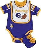 Minnesota Vikings Newborn Creeper, Bib and Bootie Set