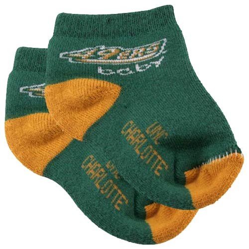 Charlotte 49ers Infant Green-Gold Team Logo Bootie Socks (0-9 Months)