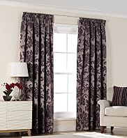 Damask Floral Pencil Pleat Curtains