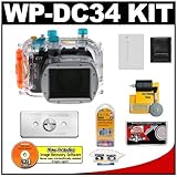 Canon WP-DC34 Waterproof Underwater Housing Case with Battery + WW-DC1 Weig ....