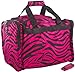 World Traveler 22-Inch Carry-On Duffle Bag with Adjustable Shoulder Strap, Fuchsia Black Zebra