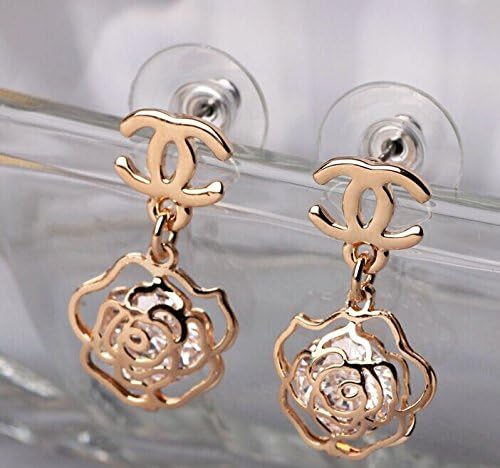 Earrings, Women's Fashion Jewelry Stainless Steel and Crystal Tribal Earrings Ear Stud/ Earring (plated gold)