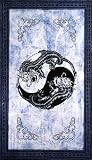 Blue Yin Yang Dragon Indian Bedspread, Double Size