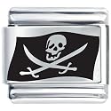 Skeleton Pirate Italian Charms Bracelet Link