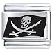 Skeleton Pirate Laser Italian Charms Bracelet Link