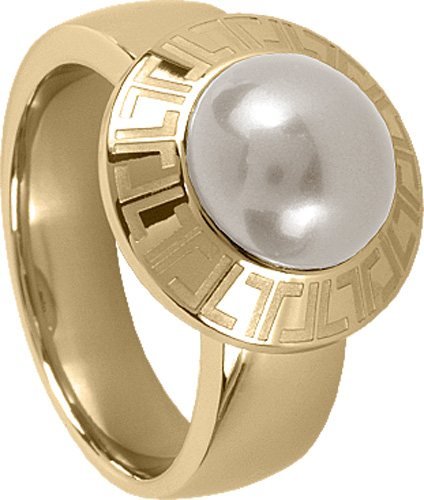 Jacques Lemans Jewellery Damen-Ring Edelstahl vergoldet Logogravur JL Perle perlmutt Gr. 5 Preisvergleich