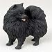 New Stone Resin Realistic Black Pomeranian Dog Figurine