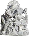 Lord Krishna and Radha Hindu Religious Statue Stone Carving 4.5 x 2 x 5.5 inches (sos049)