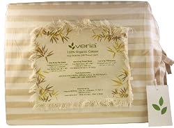 Caramel Stripe Organic Cotton Sheet Set (280 Thread count) King Size