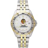 LogoArt Chicago Blackhawks Men's All-Star Stainless Steel Watch