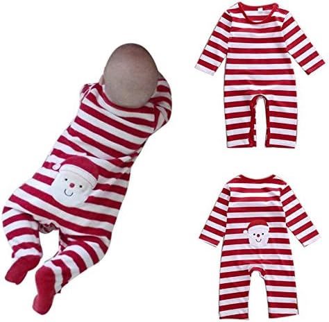 Buedvo Girls Boys Santas Claus Paint Cotton Christmas Kids long Sleeve One Piece Pajama (18-24Months, Not footed)