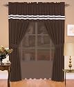 Hotel Collection Block Curtain Set Chocolate