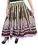 Boho Long Maxi Skirt Purple Green Printed Cotton Hippie Flared Womans Skirts