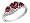 Garnet Heart Ring with Diamonds 1.43 Carat (ctw) in 10K White Gold, Size 5