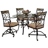 Hillsdale Pompei 5-Piece Dining Set with Caster Chairs