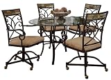 Hillsdale Pompei 5-Piece Dining Set with Caster Chairs