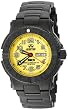 REACTOR Men's 59507 Trident Never Dark Yellow Dial Black Nitride-Plated Sport Watch