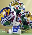 Flowers & Gifts - air-rangement(r) lotsa love(tm) happy birthday - Plush with 3 Balloons