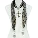 Gold Leopard Scarf with Cross Alloy Pendant Necklace