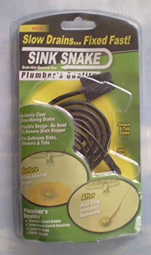 Sink Snake - Drain Hair Removal Tool - Shower and Tub Fixs slow moving Drains!