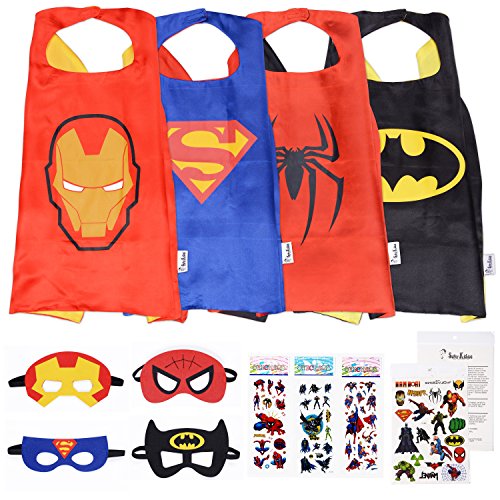 Superhero-Cape-and-Mask-Costumes-For-Kids-SET-Capes-Masks-Stickers-and-Tattoos Superhero-Cape-and-Mask-Costumes-For-Kids-SET-Capes-Masks-Stickers-and-Tattoos