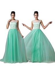 Sleeveless Chiffon Round Neck Lace Cocktail Floor Length Evening Dress/Bridesmaid Dress/Prom Dress/Party Dress/Wedding Dress/Maxi Dress 