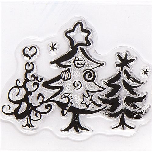 Imagen principal de Bonitas pegatinas de gel con árboles de Navidad decorados