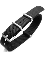 Nato 18mm Heat Sealed Heavy Nylon Brushed Buckle - Black