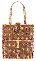 Vera Bradley Tiki Tote Bag Bali Gold