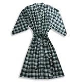 Claiborne - Mens Flannel Plaid Robe, Navy, Green, White