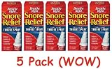 Breathe Right Snore Relief Throat Spray- 5 Pack