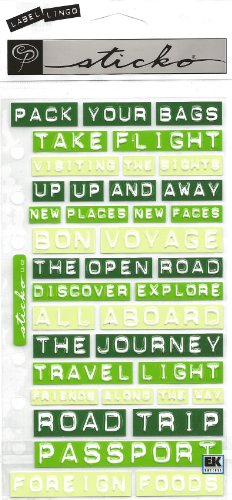 Travel Label Lingo Scrapbook Stickers (SPLL02) 