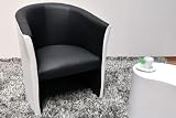 Design Clubsessel Cocktailsessel Textilleder Wei� / Schwarz