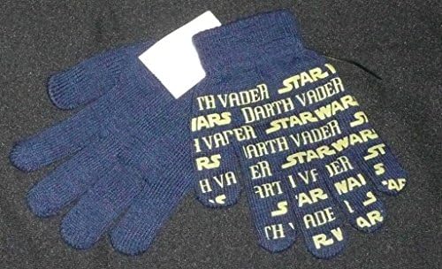 Boys/Mens STAR WARS "Darth Vader" Knit Gloves Stretchable Dark Blue One Size NEW