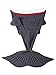 YiZYiF Mermaid Tail Knitted Blanket Soft Cozy Sleeping Bag for Adult Children Teen Kids (Grey Shark)