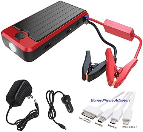 King Car Care 12000mAh Red/Black Portable Power Bank and Car Jump Starter