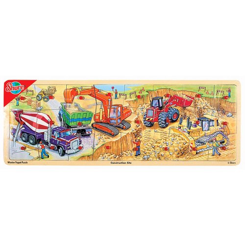 Childrens Toyshop  Toys : Shure - Construction Semi-Trailer Jumbo Pegged Puzzle