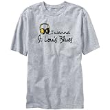 I Wanna St Louis Blues - Headphones Music Mens T-Shirt (Heather Gray, Size Large)