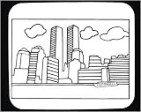 Decorated Mouse Pad with "twin towers", buildings, "black and white", cityscape, "World Trade Center", architecture, construction, structure, "New York City"